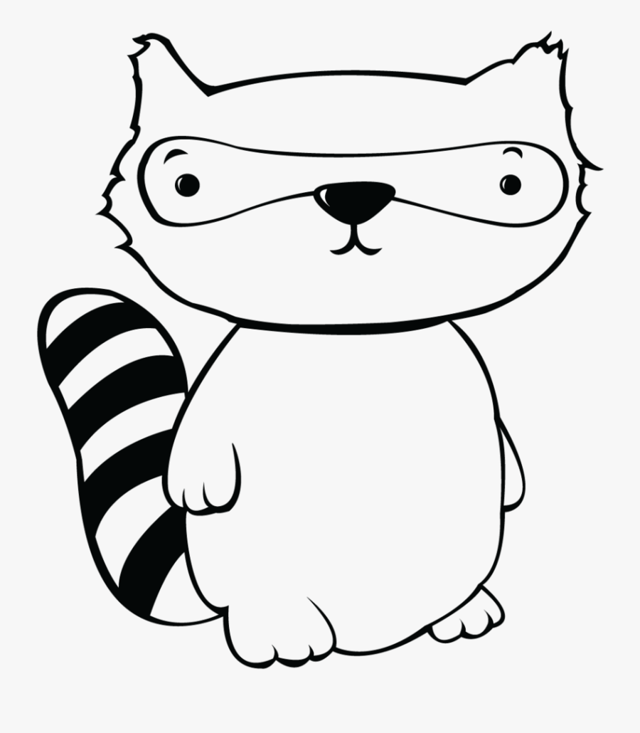 Racoon Clipart Black And White - Racoon Black And White, Transparent Clipart