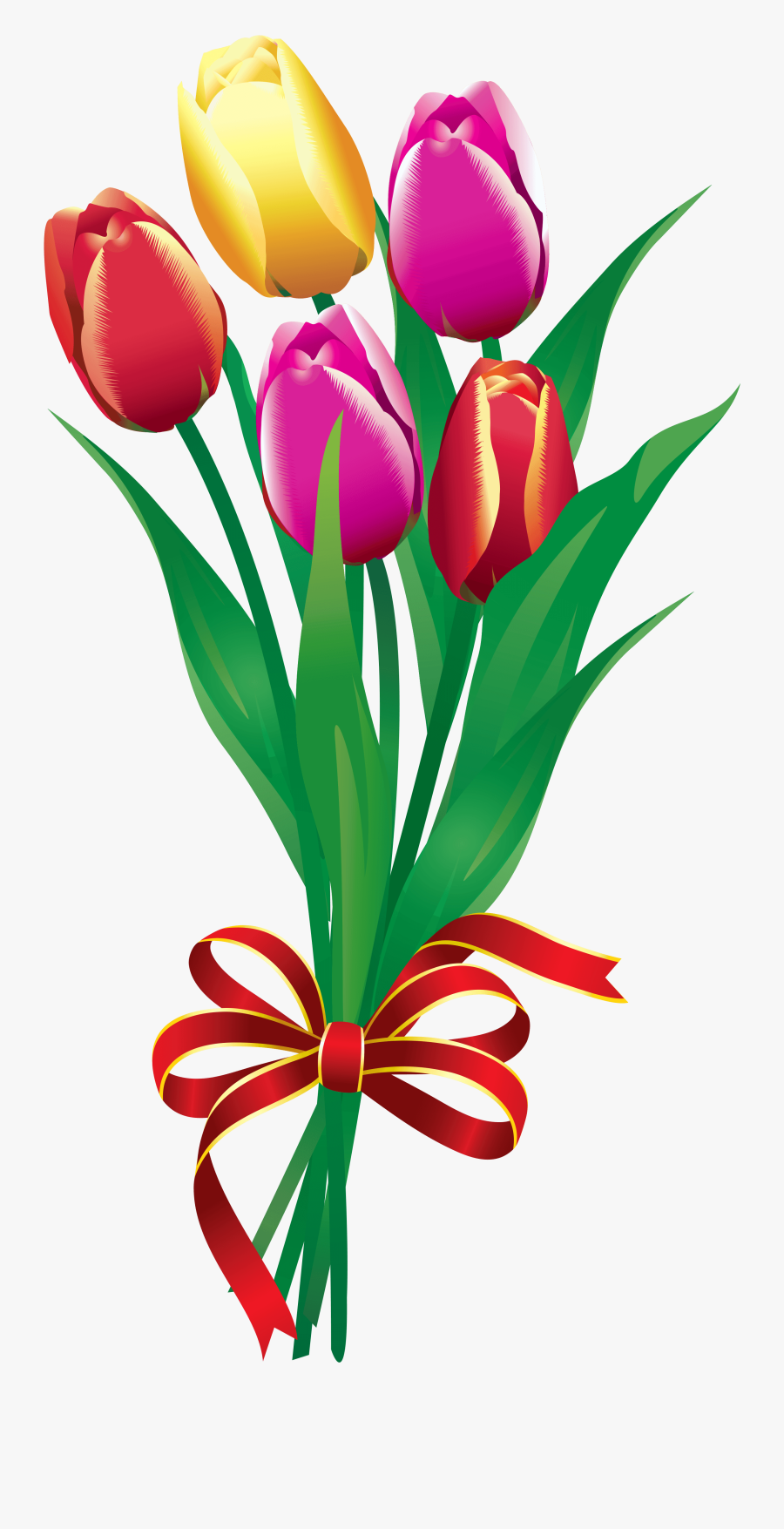 Tulip Bouquet Clipart - Bouquet Of Flowers Animated, Transparent Clipart