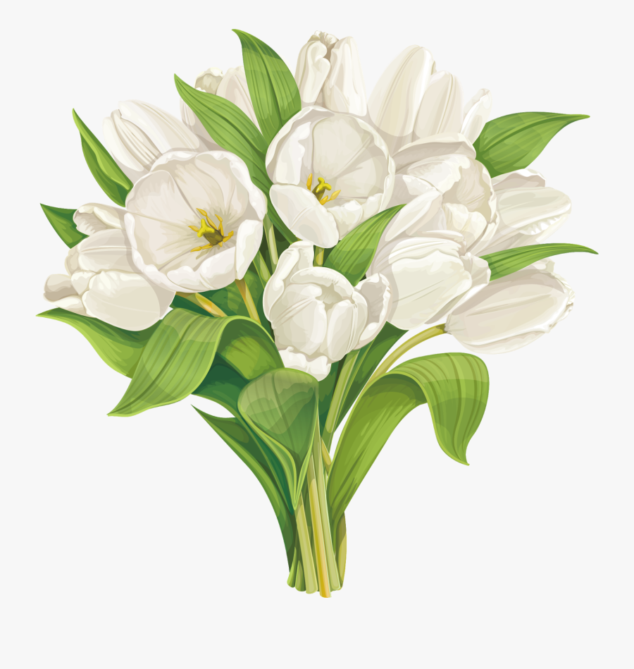 White Flower Bouquet Tulip Clip Art - White Flower Bouquet Clipart, Transparent Clipart