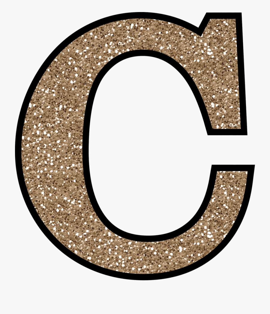 Large C Template Without The Glue Free - Gold Glitter Letter C, Transparent Clipart