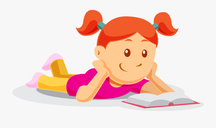 Transparent Test Clipart - Cartoon Girl Reading Book Png, Transparent Clipart