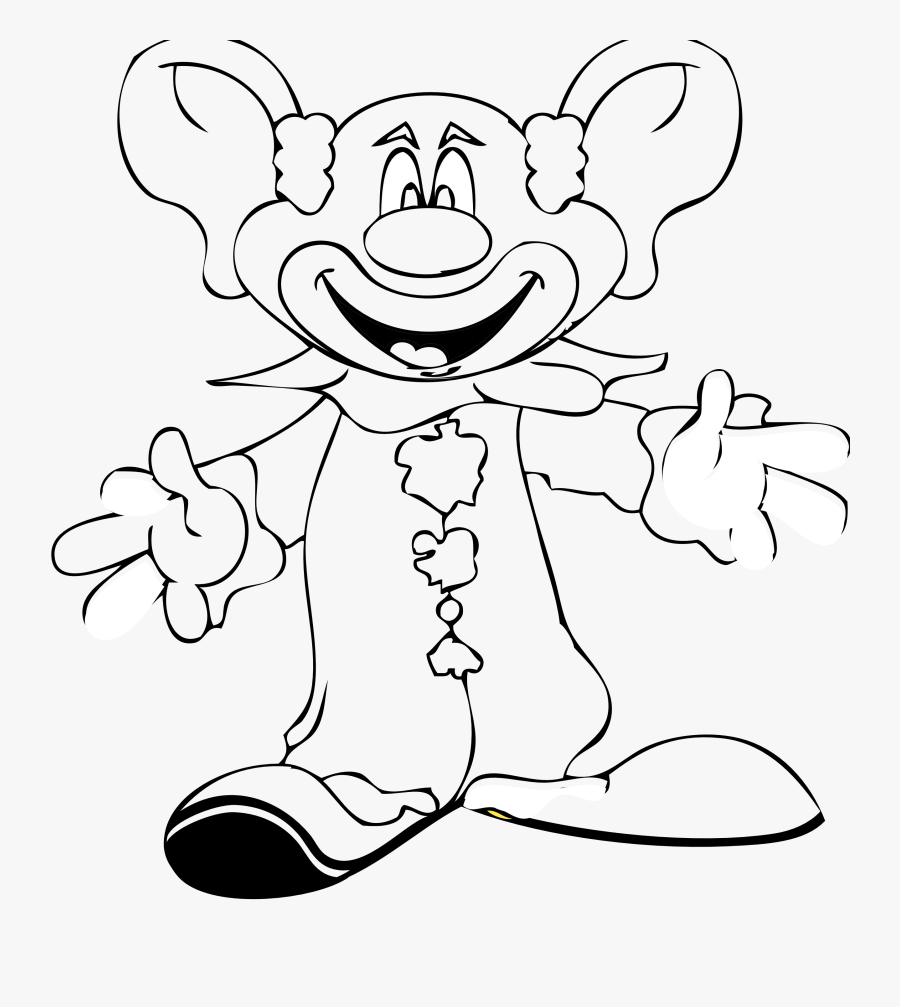 Snowy - Clipart - Black - And - White - Clown Costume Clipart Black And White, Transparent Clipart