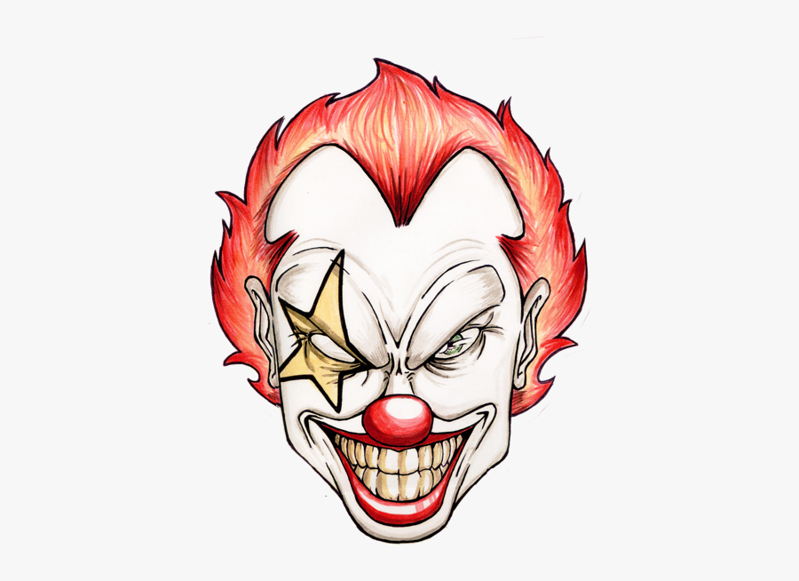Clip Art Cartoon Clowns Download Clip - Drawing Scary Clown Face, Transparent Clipart