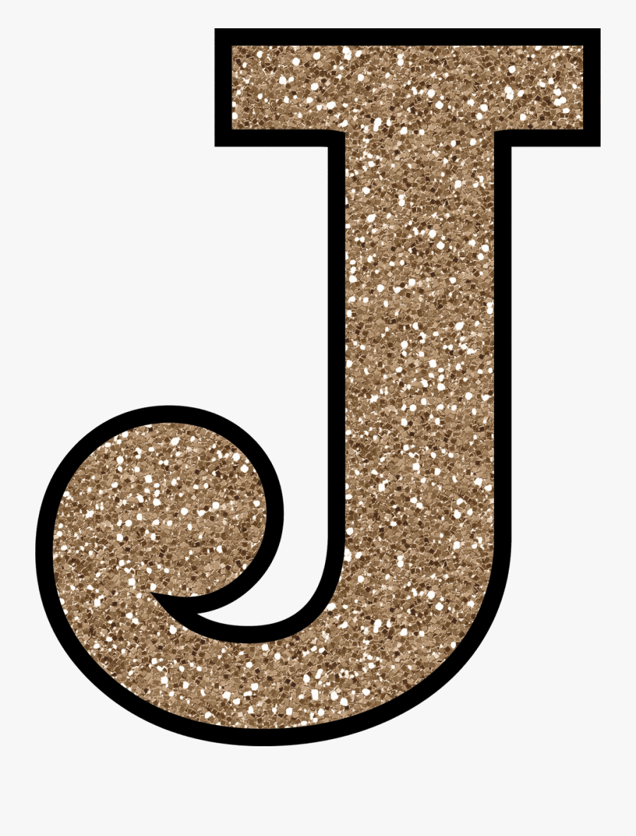 Glitter Without The Glue Free Digital Printable Alphabet - Gold Glitter Letter J, Transparent Clipart