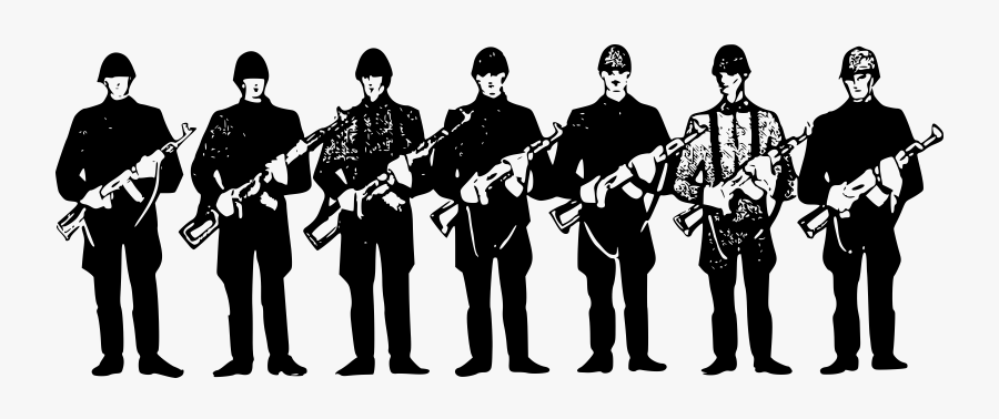 Guns Clipart Soldier - Soldiers Clipart Black And White, Transparent Clipart