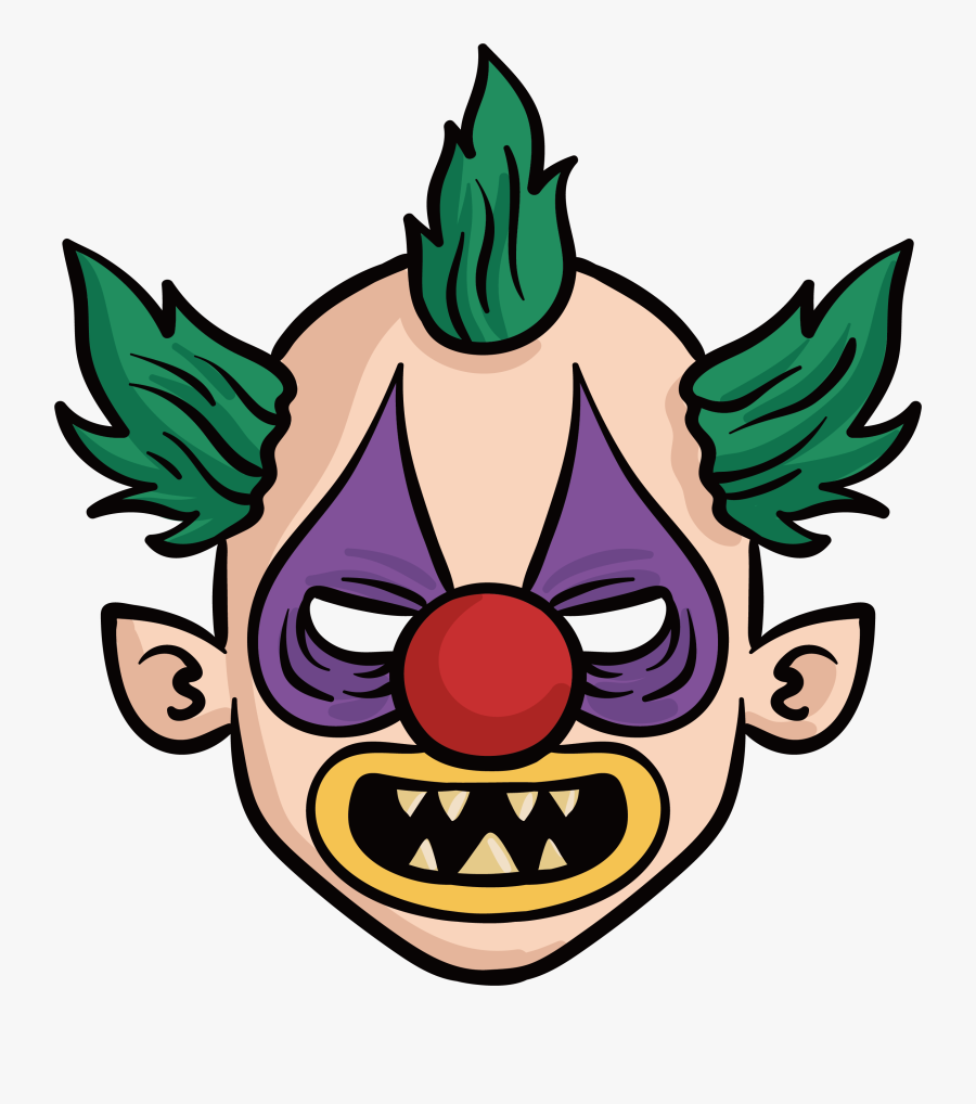 Transparent Clown Face Png - Máscara De Diablo Dibujos, Transparent Clipart