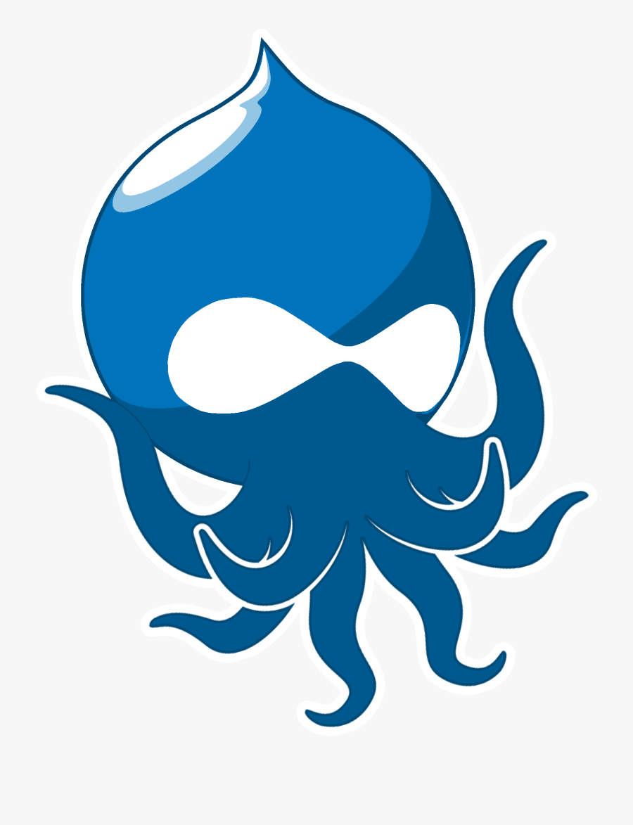 Cthulhu Drupal Icon - Water Drop Logo With Face, Transparent Clipart