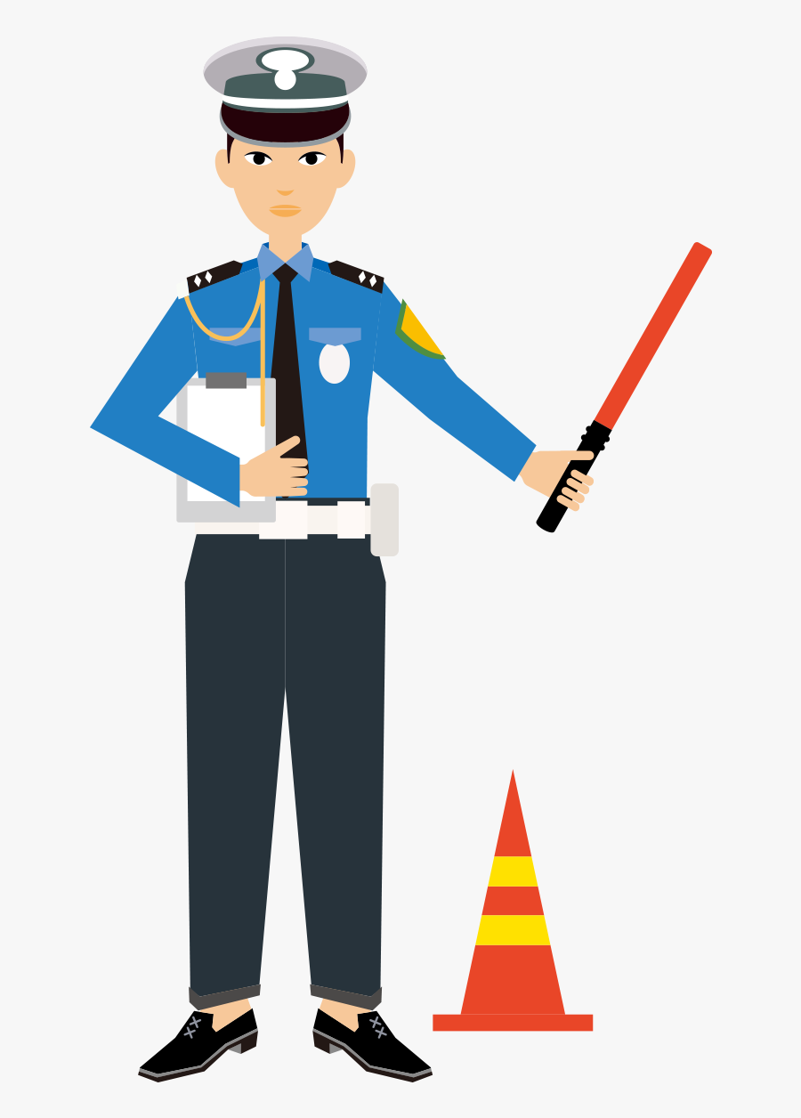 Police Officer Cartoon Painted - Dibujo Policias De Transito, Transparent Clipart