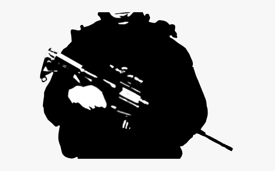 Transparent Gear Silhouette Png - Soldier Black And White Transparent, Transparent Clipart
