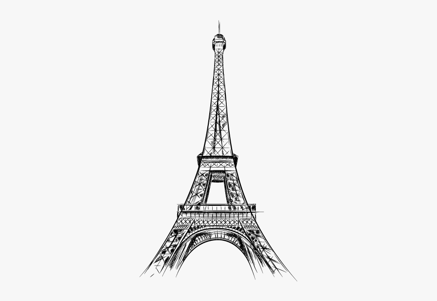 Eiffel Tower Drawing Vector Graphics Sketch Illustration - Eiffel Tower Drawing, Transparent Clipart
