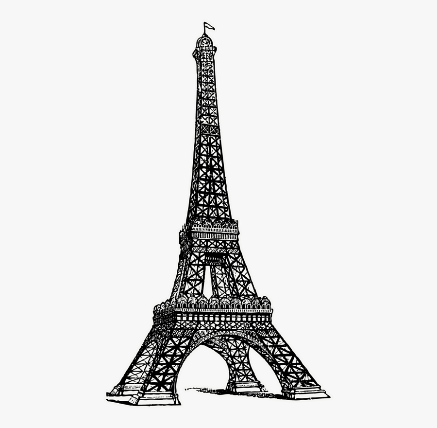Transparent Clipart Eifel Tower - Line Drawing Of The Eiffel Tower, Transparent Clipart