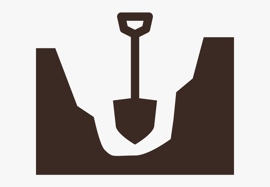 Clip Art Image Of A Shovel Di - Shovel And A Hole, Transparent Clipart