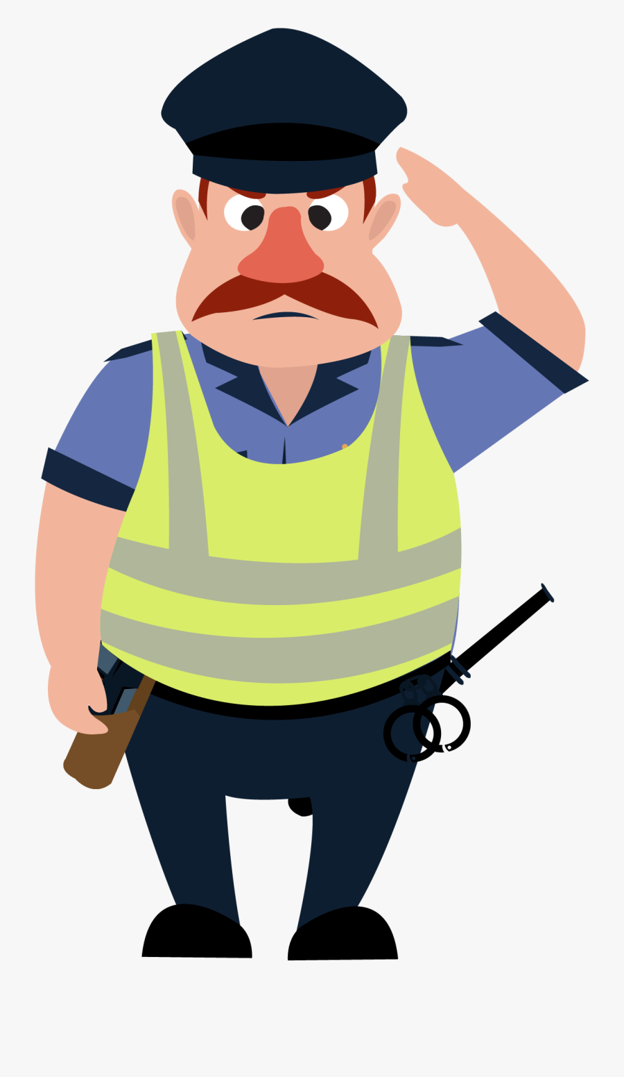 Salute Police Officer Security Guard Cartoon People"s - Police Officer Cartoon Png, Transparent Clipart