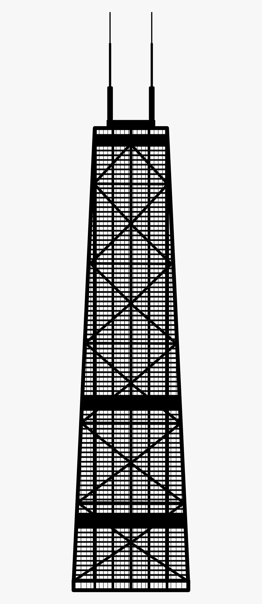 Simple City John Hancock - Hancock Tower Clip Art, Transparent Clipart