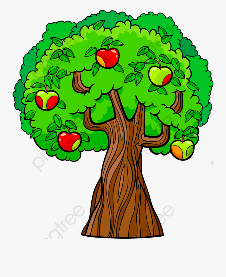Apple Tree Cartoon Png - Cartoon Apple Tree, Transparent Clipart