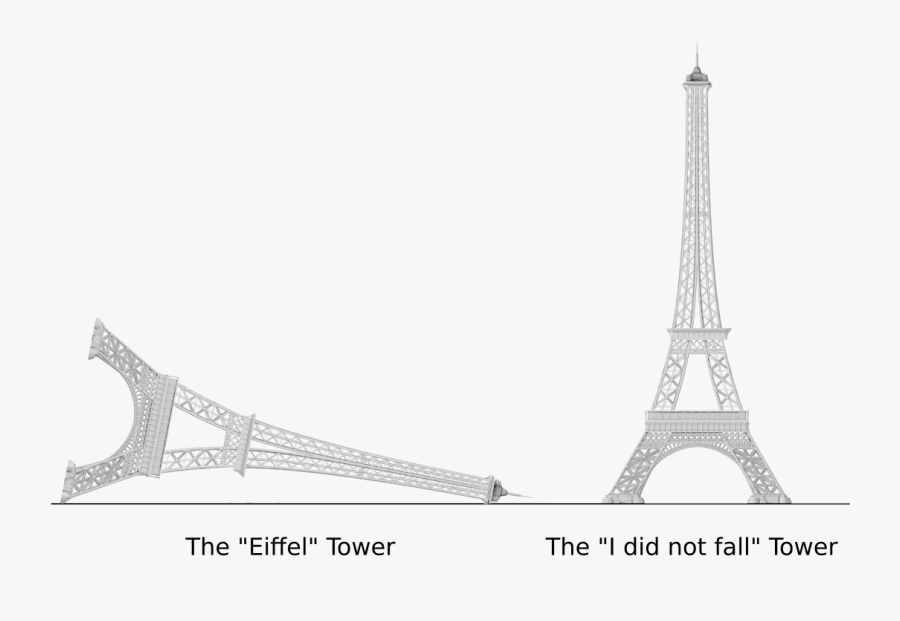 Eiffel Tower And I Did Not Fall Tower - Eiffel Tower Drawing Falling, Transparent Clipart