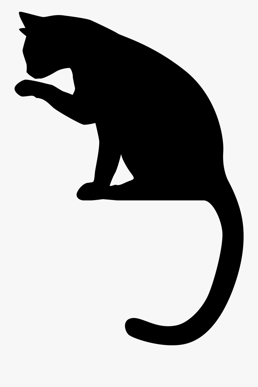 Cat Dreaming Of Yarn Clipart - Gatos Dibujos Silueta, Transparent Clipart