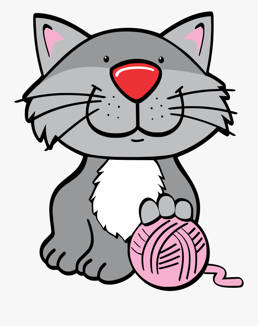 Kittens Clipart Wool Ball - Clipart Of Cat Playing, Transparent Clipart