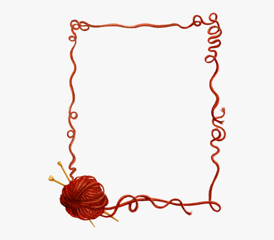 Knitting Wool Graphic Border, Transparent Clipart