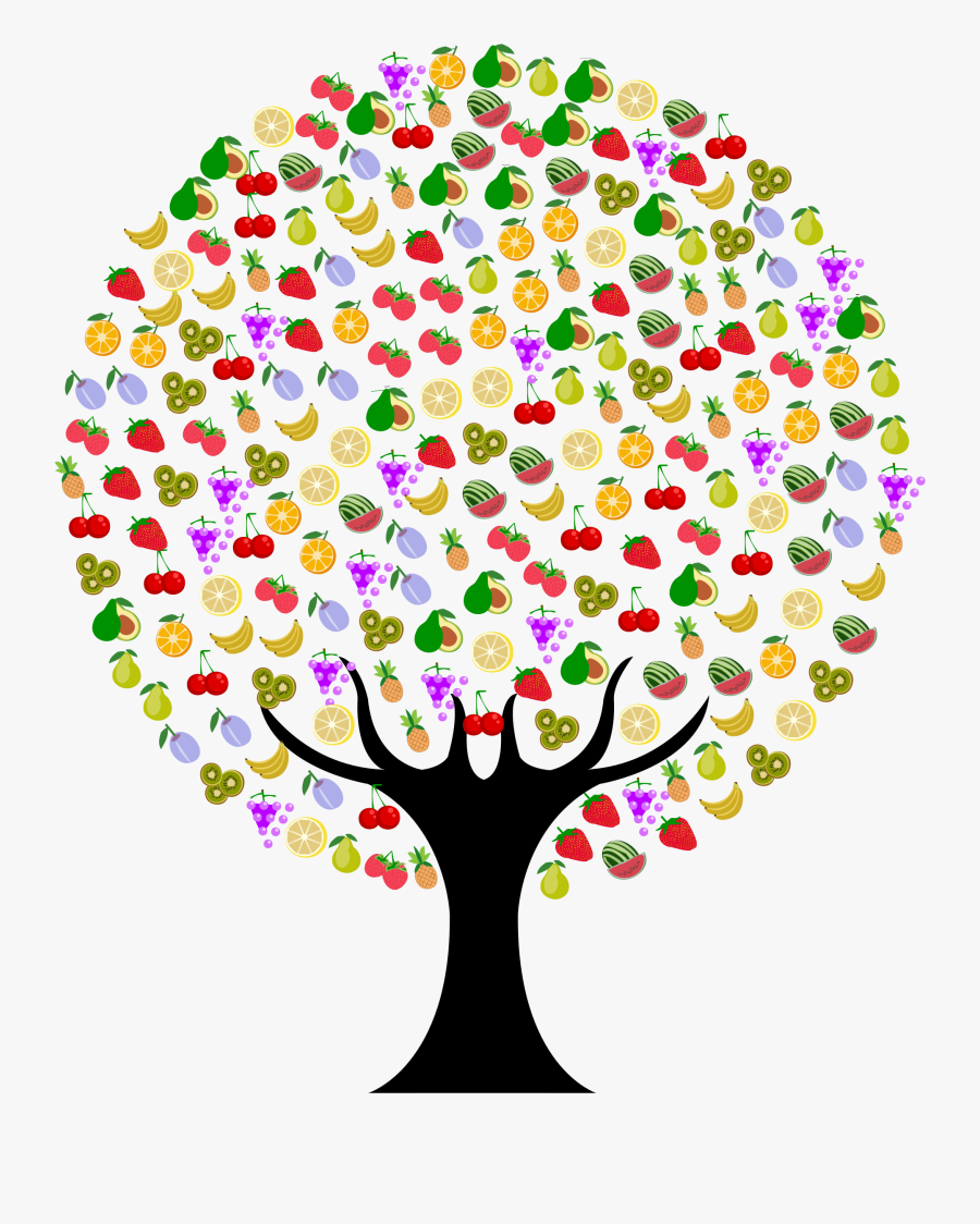 Fruit Tree Icons Png - Tree With Fruits Clipart Png, Transparent Clipart