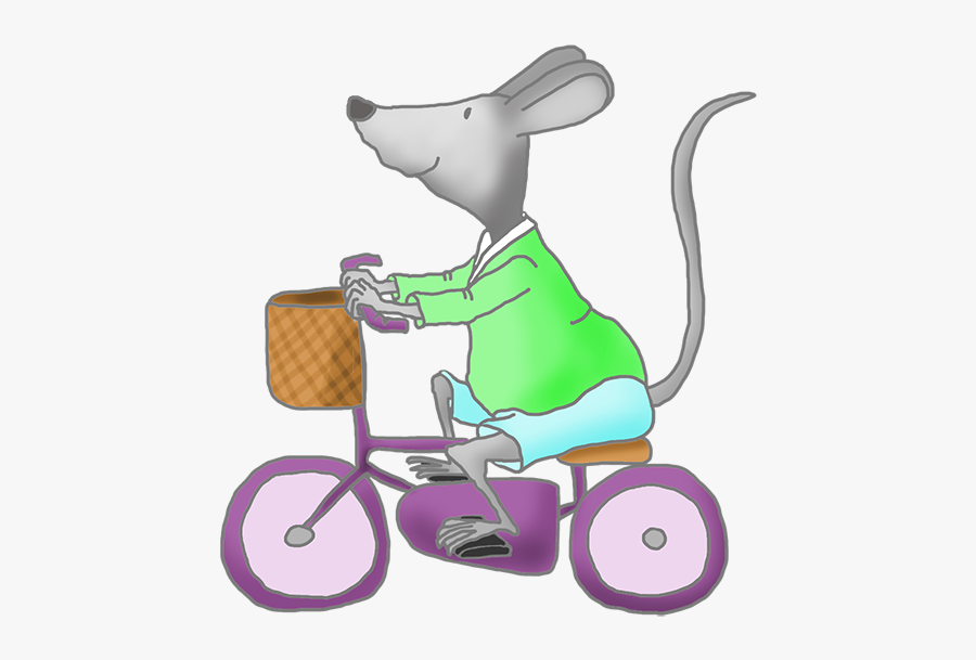 Mouse Clip Art - Mouse On A Bike, Transparent Clipart