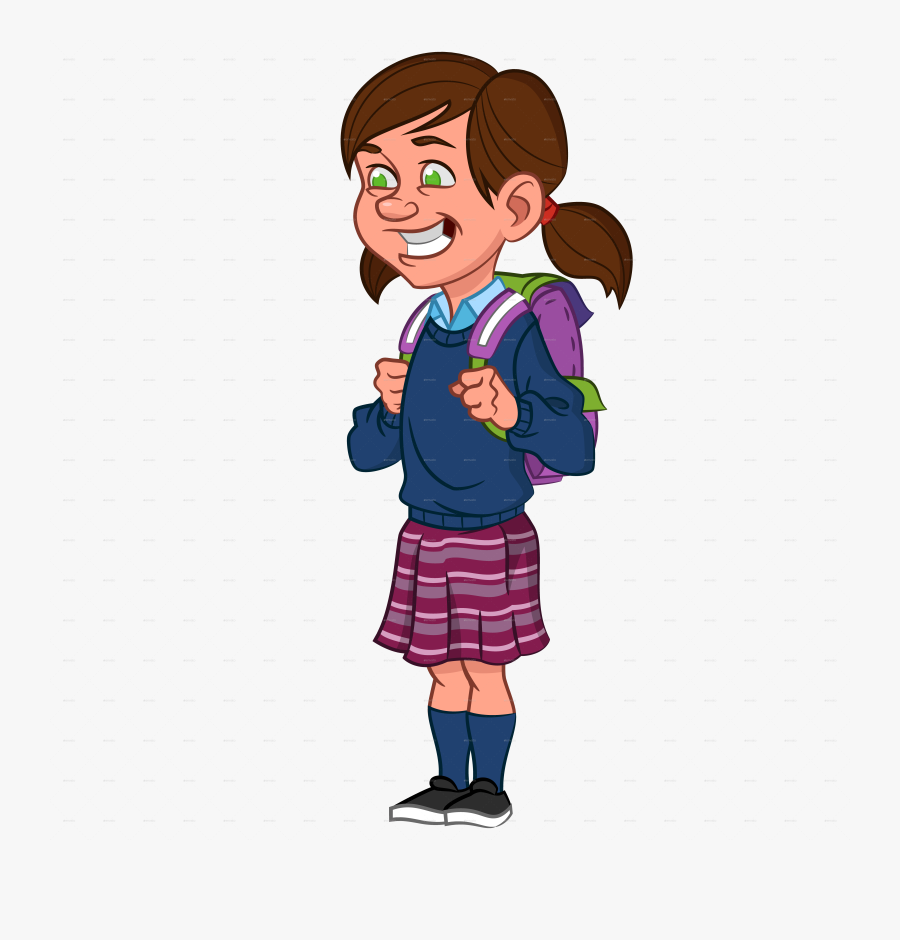 School Girl Clip Art - High School Girl Clipart, Transparent Clipart