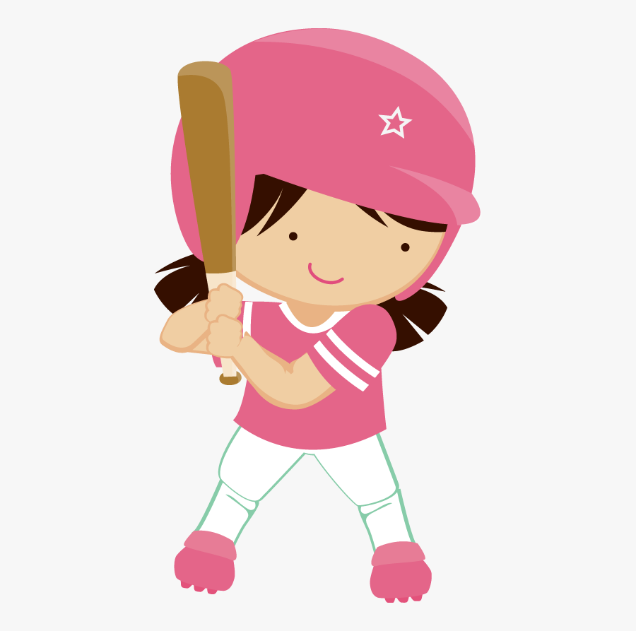 Say Hello - Girl Playing Baseball Clipart, Transparent Clipart