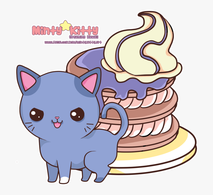 Pancakes, Kitty, Kawaii, Cuddle Cat, Kitten, Kawaii - Cartoon, Transparent Clipart