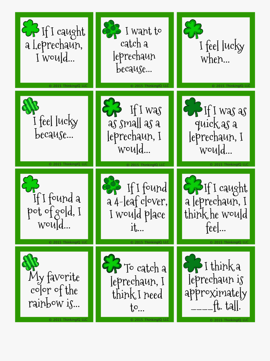 24 Free St - Writing Prompt For St Patricks Day, Transparent Clipart