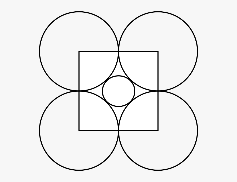At Each Corner Of The Square We Place A Circle Of Radius - Circle, Transparent Clipart