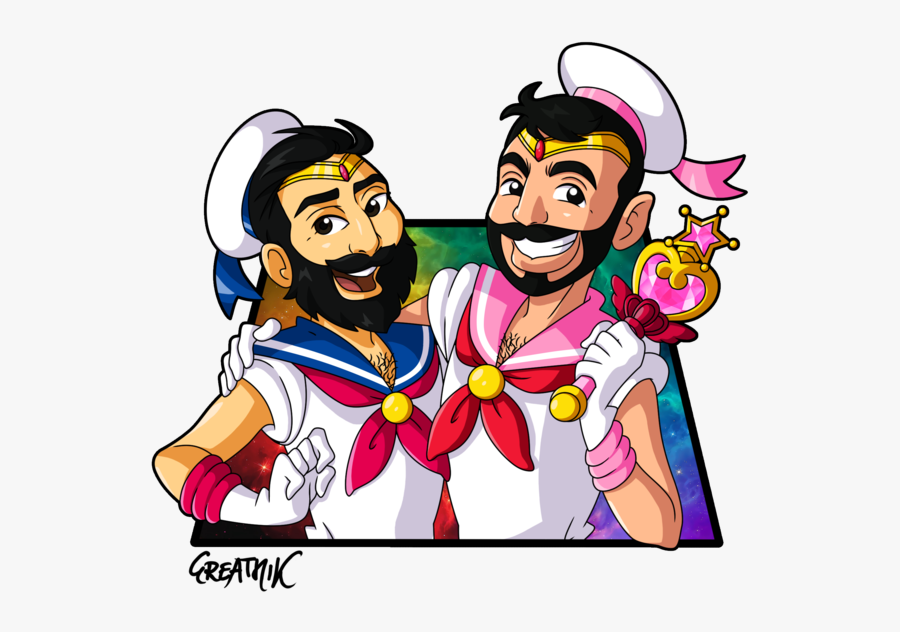 Sailor Greatmik & Sailor Mannyc Manga Illustration - Cartoon, Transparent Clipart