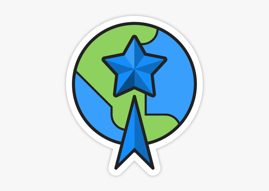 Star With Blue Stroke, Transparent Clipart