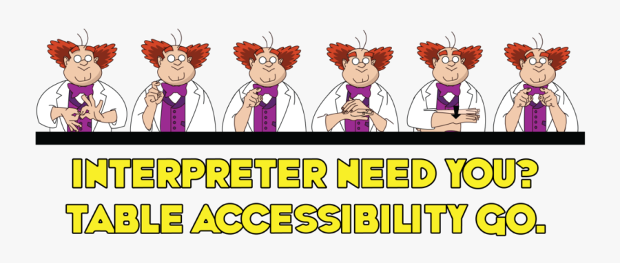 Professor Max Signs, "interpreter Need You Accessibility - Cartoon, Transparent Clipart