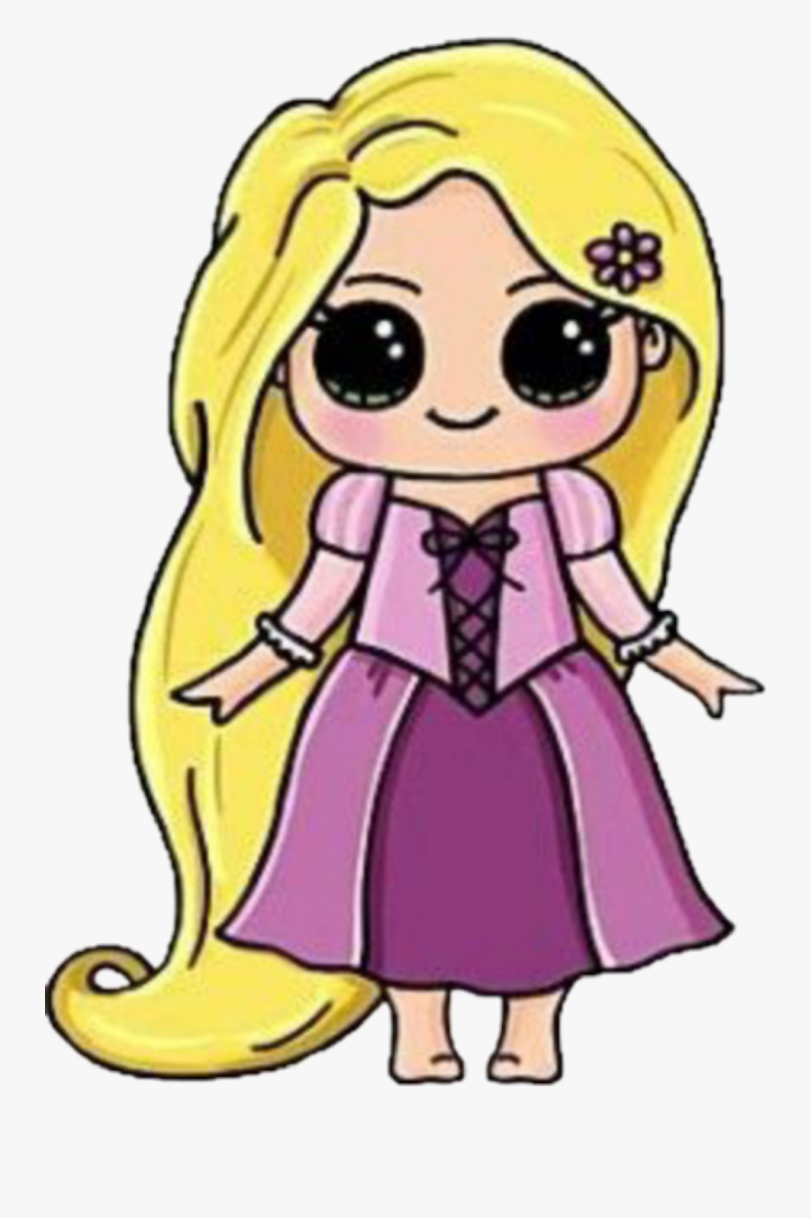 rapunzel tangled Easy Draw So Cute Girl , Free Transparent Clipart