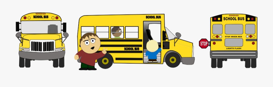 Free Animated School Bus Clip Art - Clip Art Cartoon School Buses, Transparent Clipart