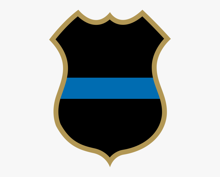 Blue Line Police Badge, Transparent Clipart