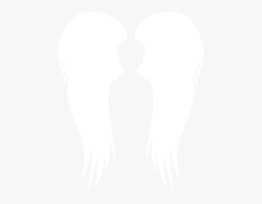 Between The Shape Of Two Angel Wings There Is A Silhouette - Silhouette, Transparent Clipart