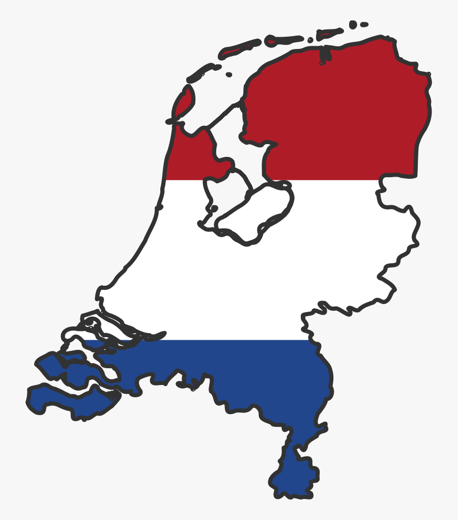 Netherlands Flag Map, Transparent Clipart