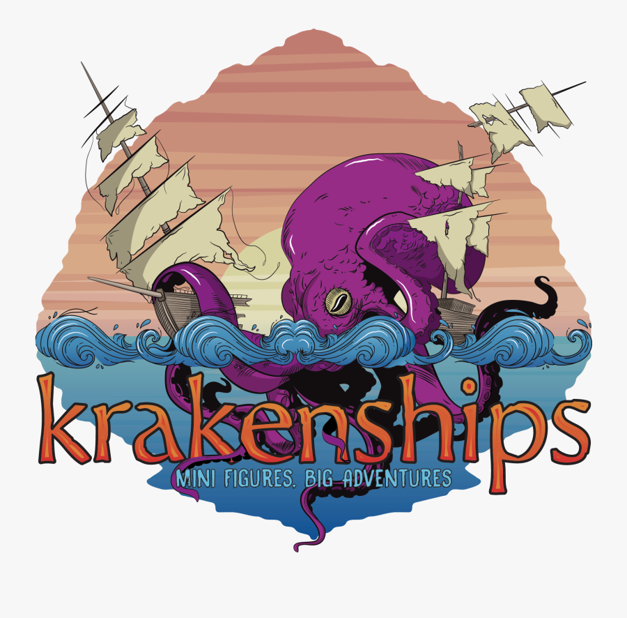 A Large Kraken Breaking Wooden Ship - Illustration, Transparent Clipart