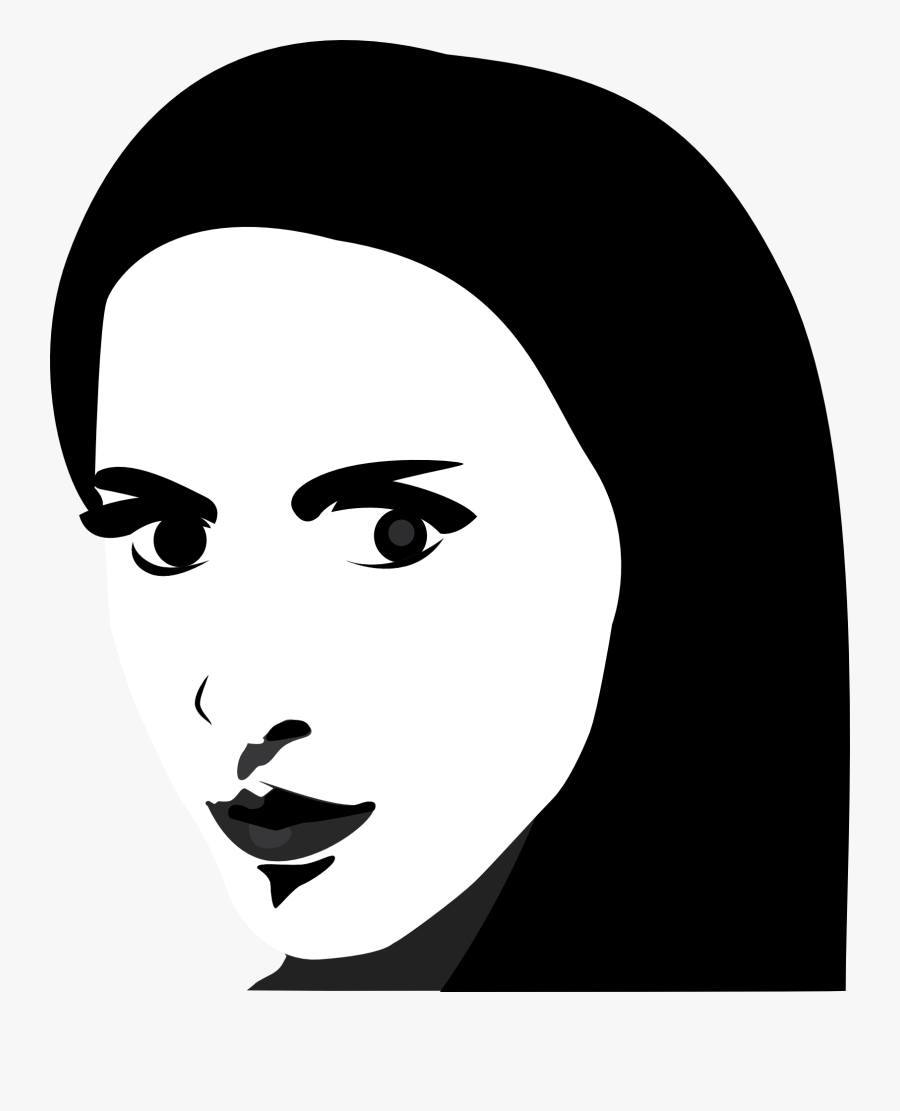 Face Woman Portrait Free Picture - Portrait Graphic Black And White, Transparent Clipart