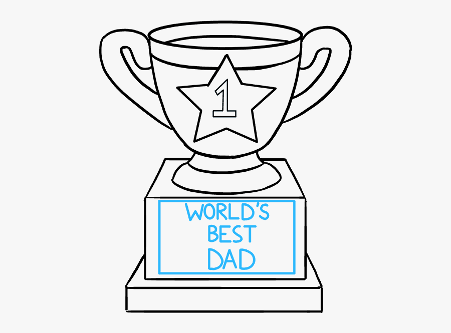 How To Draw A Dad"s Trophy - Drawing Of A Small Trophy, Transparent Clipart