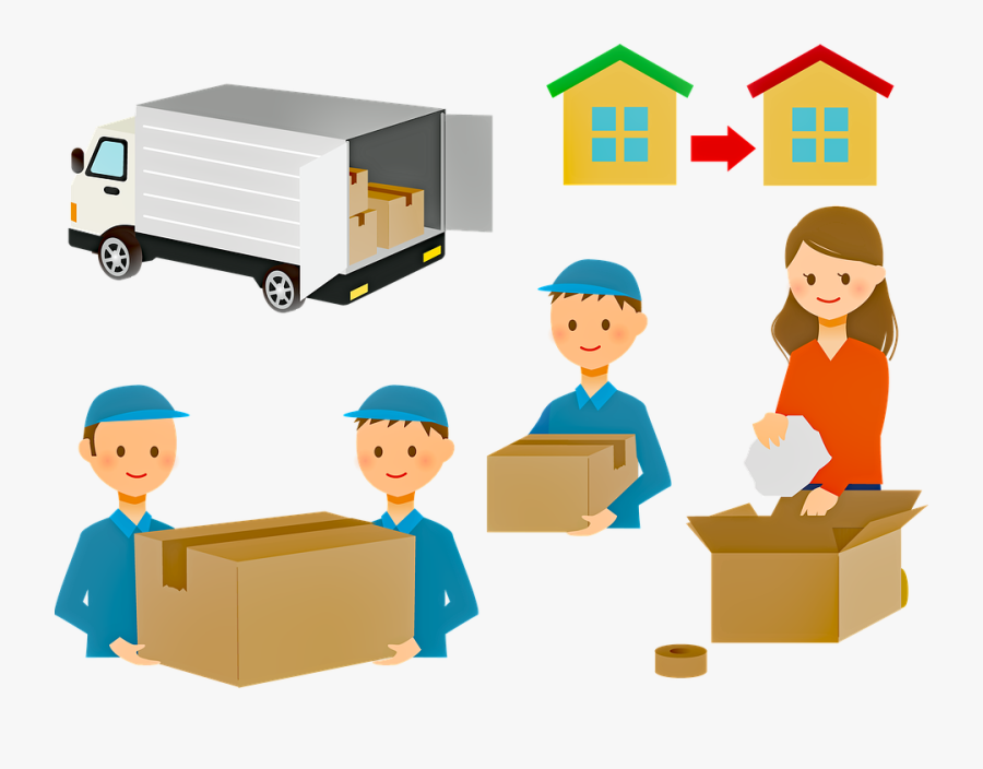 Drawing Of People Moving Houses, Transparent Clipart