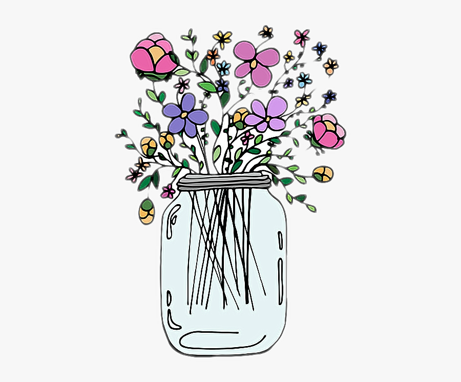 Florero Png , Png Download - Clip Art Mason Jar Flowers, Transparent Clipart