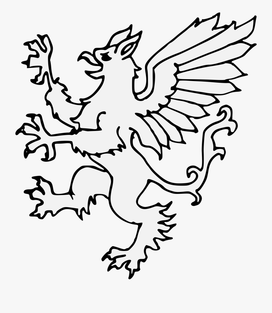 Rampant Griffin White Png, Transparent Clipart