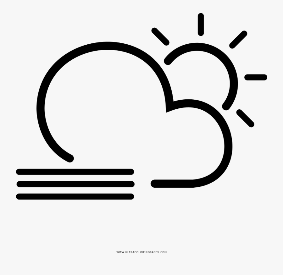 Day Fog Coloring Page - Clima Icon, Transparent Clipart