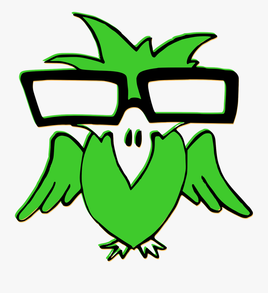 Bird Green Glasses Free Picture - Cartoon Birds With Glasses, Transparent Clipart