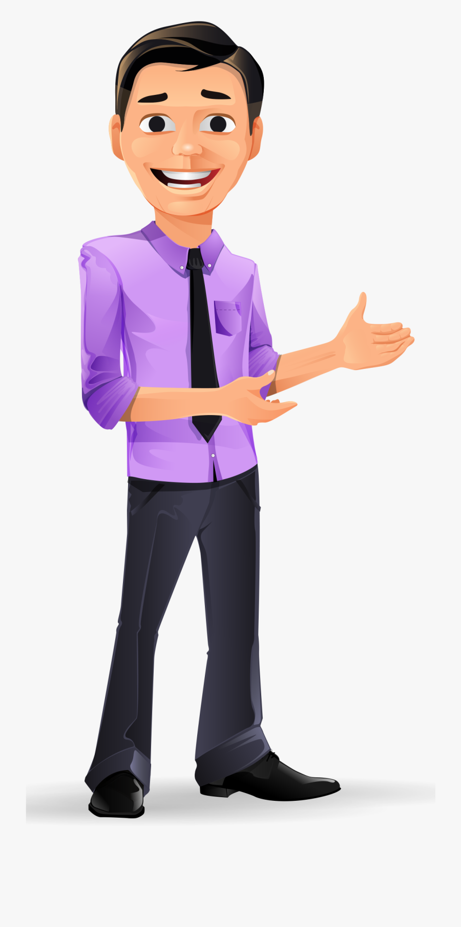 Clip Art Happy Businessman - Vector Cartoon Character Png, Transparent Clipart