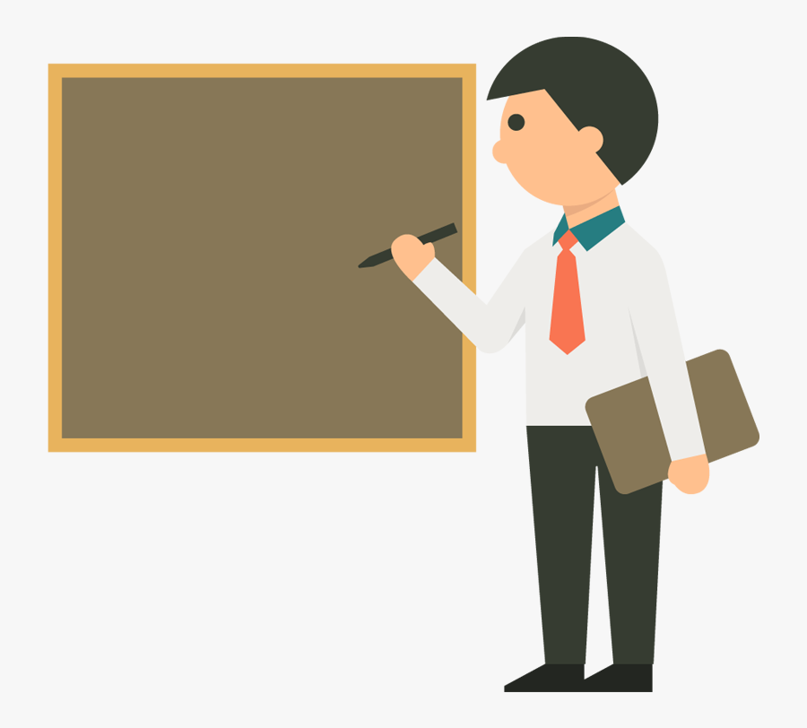 Transparent Businessman Clipart Png - Teacher With Board Png, Transparent Clipart