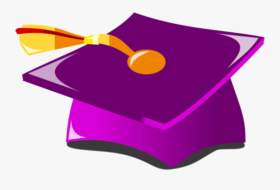 Graduation Cap Clip Art - Purple Cap And Gown Cartoon, Transparent Clipart