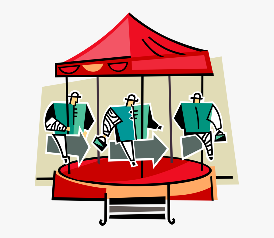 Vector Illustration Of Businessmen Ride Amusement Park, Transparent Clipart